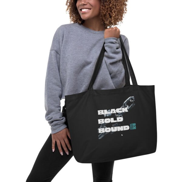 BLACK BOLD BOUNDLESS | Large Organic Cotton Tote Bag
